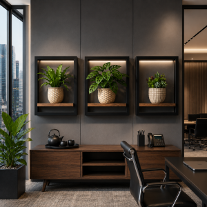 Premium wooden wall decoration with a matte finish. (15 x 12) inches, Only Frame (3 pcs)
