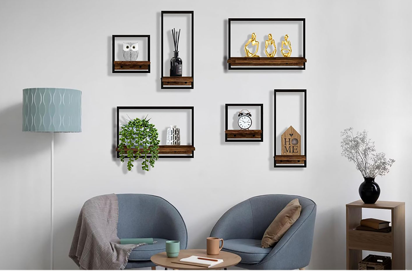 কাঠের ওয়াল সেলফ (6 pcs) - Image 2