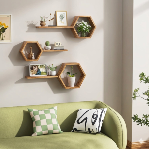 হেক্সাগন ওয়াল শেলফটি (Hexagon Wall Shelf) 3 sets