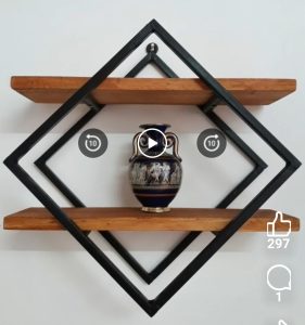 Wall shelf (Metal+Wood) Heavy-duty