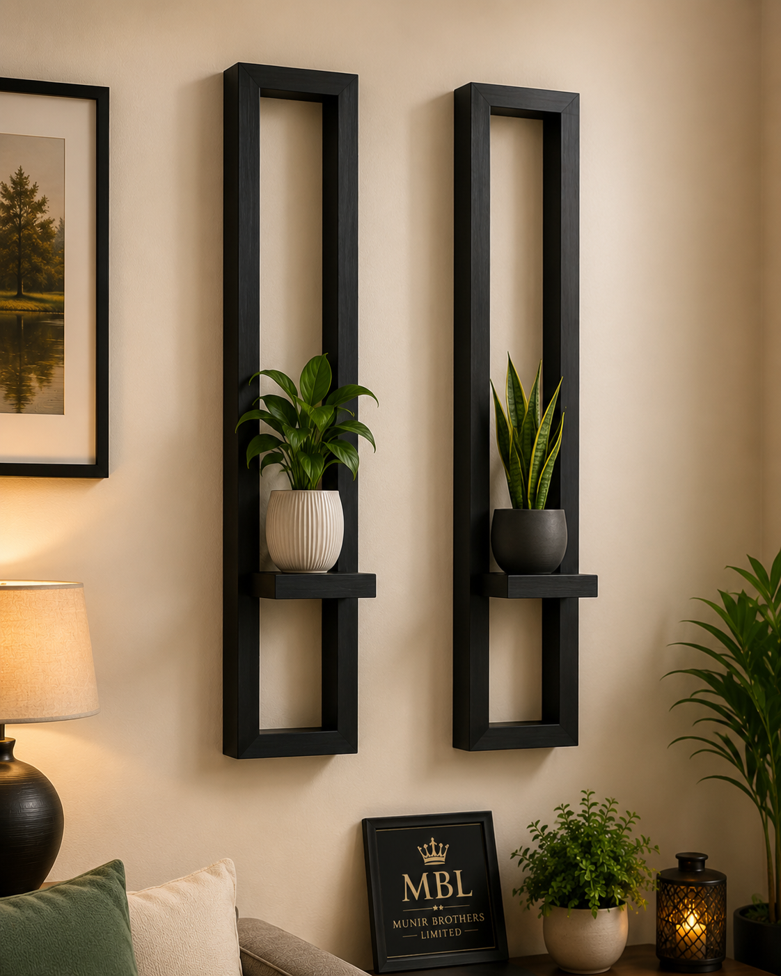 Wall shelf (30 x 6) inches, Only Frame (2 pcs)