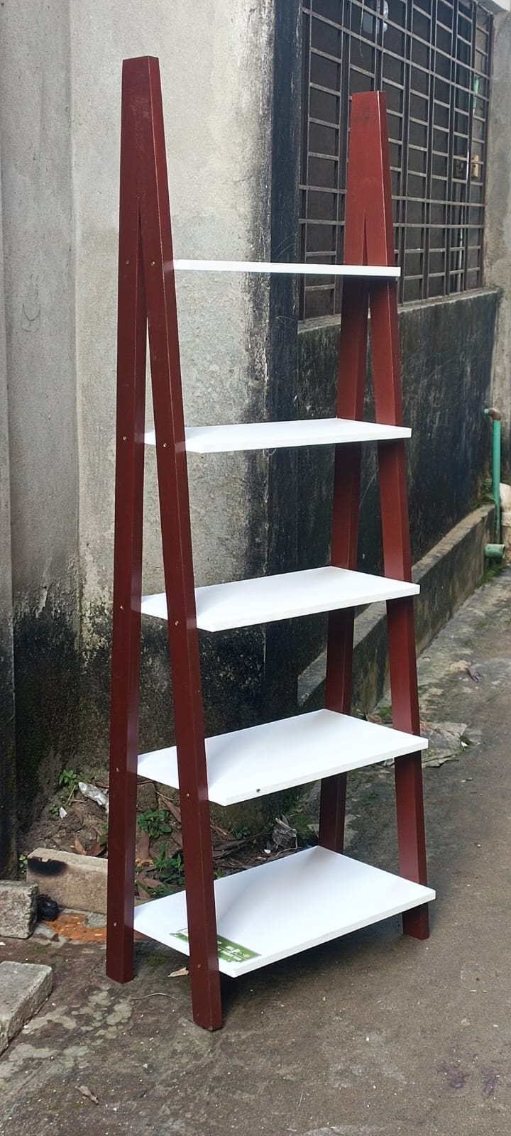 Ladder Shelf (5 স্তরের, 60 inch, (Shelf Depth: 12 / 10 / 8.5 / 7 / 5 inch ) মেহগনি কাঠ + মেলামাইন প্লাইউড) - Image 3