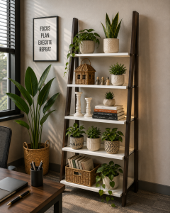 Corner Shelf (5 স্তরের মেহগনি কাঠ এবং মেলামাইন প্লাইউড)