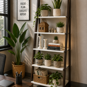 Corner Shelf (5 স্তরের মেহগনি কাঠ এবং মেলামাইন প্লাইউড)